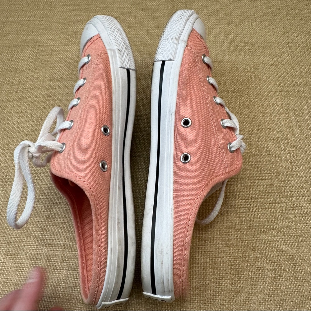 Converse All Star Peachy-Pink Slip On Mule Tie Sneakers - Picture 4 of 11